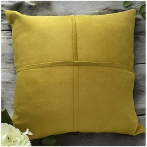 Wyj Hogar - Pack De 02 Fundas De Cojín De Semicuero Sintético 50X50 Cm Mostaza
