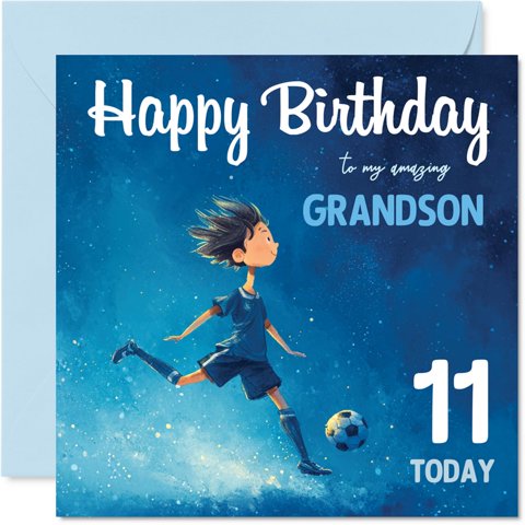 Tarjeta De Cumpleaños Stuff4 Para Cumpleaños Número 11 Para Niños De Fútbol De 3 Años