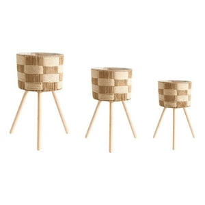 Genérico - Set De 3 Maceteros Tejidos A Mano Jardín Decoración Jhn