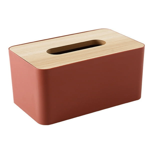Caja de pañuelos de madera sencilla para el hogar, caja de almacenamiento de pañuelos de escritorio para sala de estar