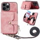 thumbnail image 1 of Funda Tipo Cartera con Correa Cruzada para iPhone 15 Pro Max Protección Contra Golpes Rosa, 1 of 5