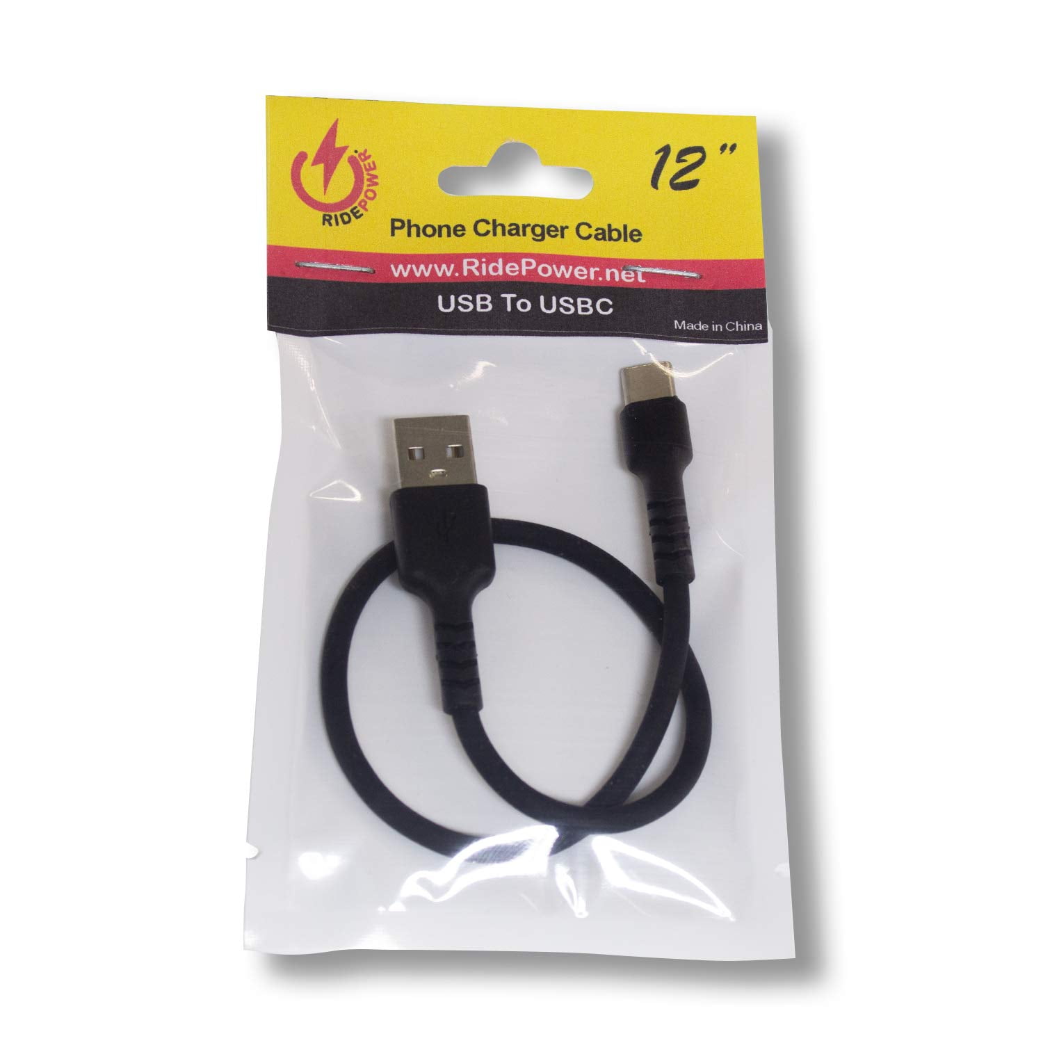Glodea - Cable De Carga Ridepower Durable Usb Macho A Usb-c Macho De 12 Cm