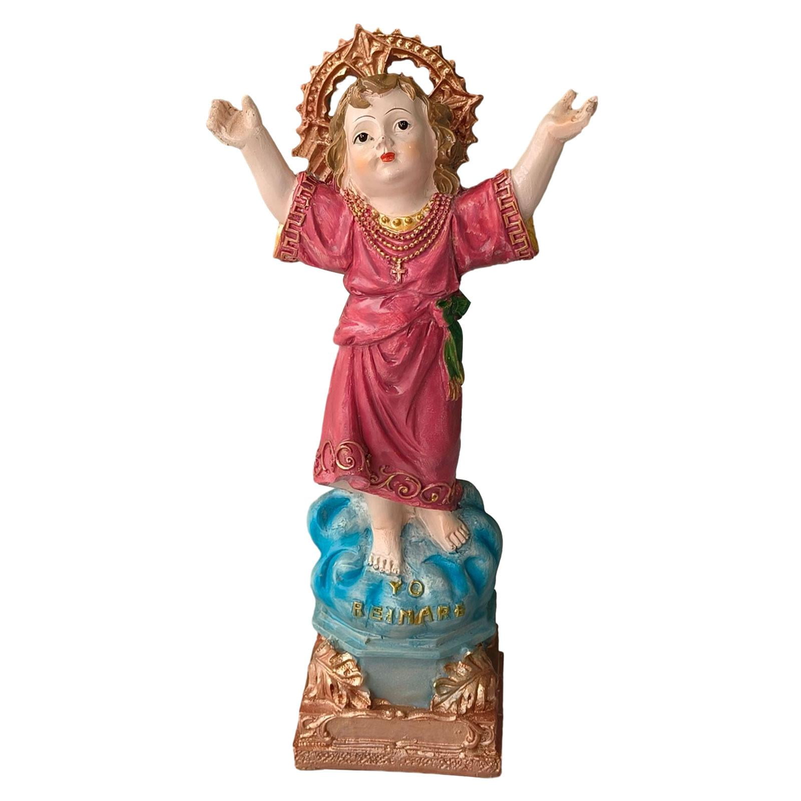 Magideal - Estatua Infantil, Figuras De Jesús, Decoración Navideña, Exhibición Decorativa De Escritorio, Estatua Católica Para Estante, Chimenea, Sala De Estar