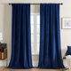 thumbnail image 1 of Cortinas Joydeco de Terciopelo Azul 213 cm de Largo 2 Paneles Set Burdeos, 1 of 7