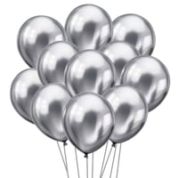 Balloons Ztikug, Látex Metálico Plateado, 12 Pulgadas, 50 Unidades