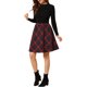 thumbnail image 2 of Falda corta de línea A con cintura elástica y diseño clásico de cuadros vintage para mujer, para otoño e invierno, rojo XL, 2 of 8