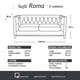 thumbnail image 4 of Sofa Roma 3C Cuero Colorado Negro, 4 of 5