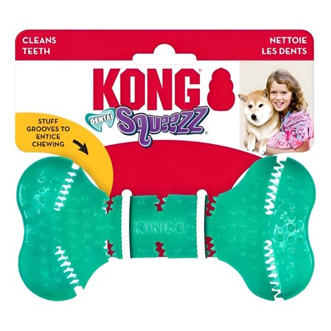 Kong Dental Squeezz Bone Hueso Dental Con Textura Talla M
