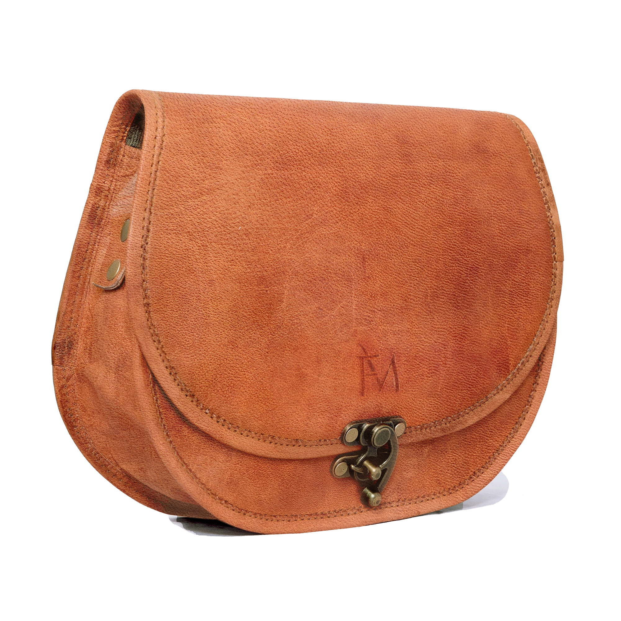 Bolso Bandolera De Cuero Natural, Tipo Cartera. Café Claro. Franz Mossi