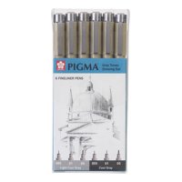 Set De Tiralínea Pigma Micron Sakura 6 Grises Frios