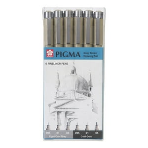 Set De Tiralínea Pigma Micron Sakura 6 Grises Frios