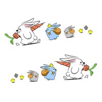 Ioensy - Calcomanías Para Autos De Conejitos Calcomanías Para Ventanas De Autos Gráficos Para Autos Ventanas Vehículos 1 Par S