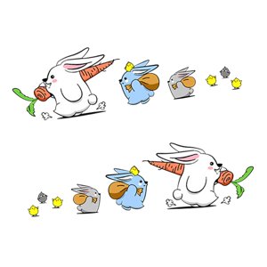 Ioensy - Calcomanías Para Autos De Conejitos Calcomanías Para Ventanas De Autos Gráficos Para Autos Ventanas Vehículos 1 Par S