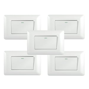 Genérico - Pack 5 Interruptor Simple 9/12 10A 250V Blanco