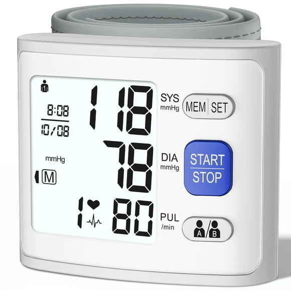Tensiómetro de muñeca Double Love con pantalla LCD blanca