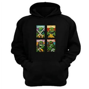 Genérico - Polerón Canguro Tortugas Ninja Negro Talla Xs Unisex