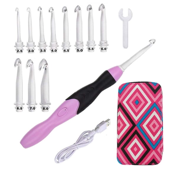 Set de Ganchos de Crochet Iluminados Yarniss 2.5~8 mm Recargables