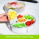 thumbnail image 3 of Bandeja para verduras con tapa para refrigerador (2 unidades), transparente, con compartimentos para salsas, aperitivos y 6 compartimentos para fiestas, bandeja reutilizable para frutas y cenas, organ, 3 of 7