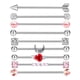 thumbnail image 1 of Joyería Piercing Del Cuerpo De Barra Industrial Del Acero Inoxidable Quirúrgico 9pcs, 1 of 3