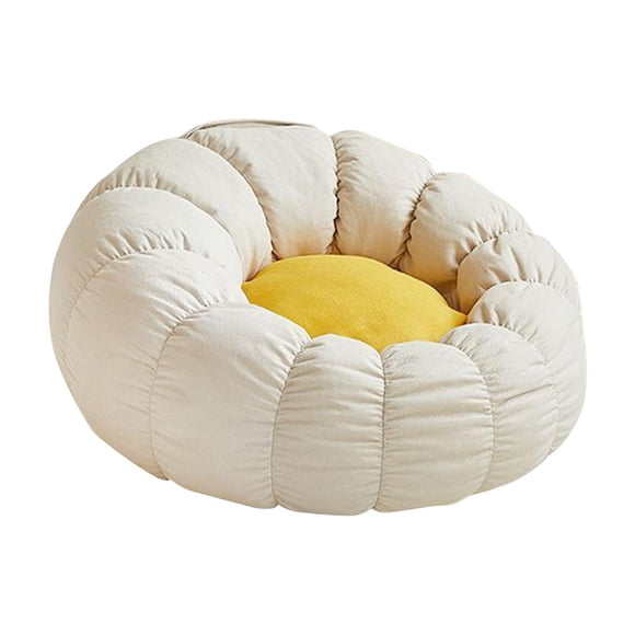 Puf Sofá Ocio Adultos Con Asa Sofá Perezoso Para El Hogar Dormitorio Lectura Beige Amarillo