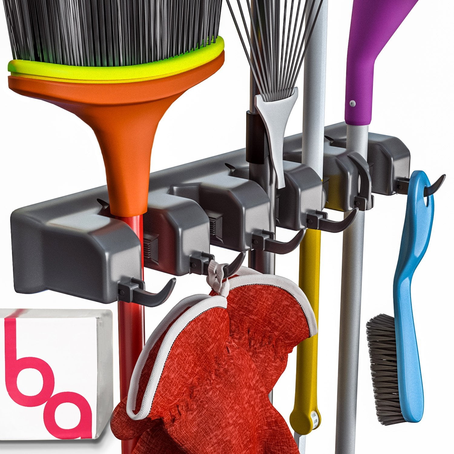 Soporte Para Escoba Y Trapeador Berry Ave, Organizador De Pared, Agarre De 35 Lb