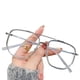thumbnail image 1 of Gafas de doble haz de luz azul, gafas para computadora con bloqueo UV, lentes transparentes, gafas de metal., 1 of 5