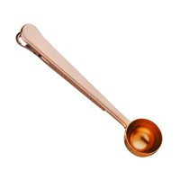 Bothyi - Cucharas De Café Con Clip De Sellado Para Hornear Café En Polvo, Oro Rosa
