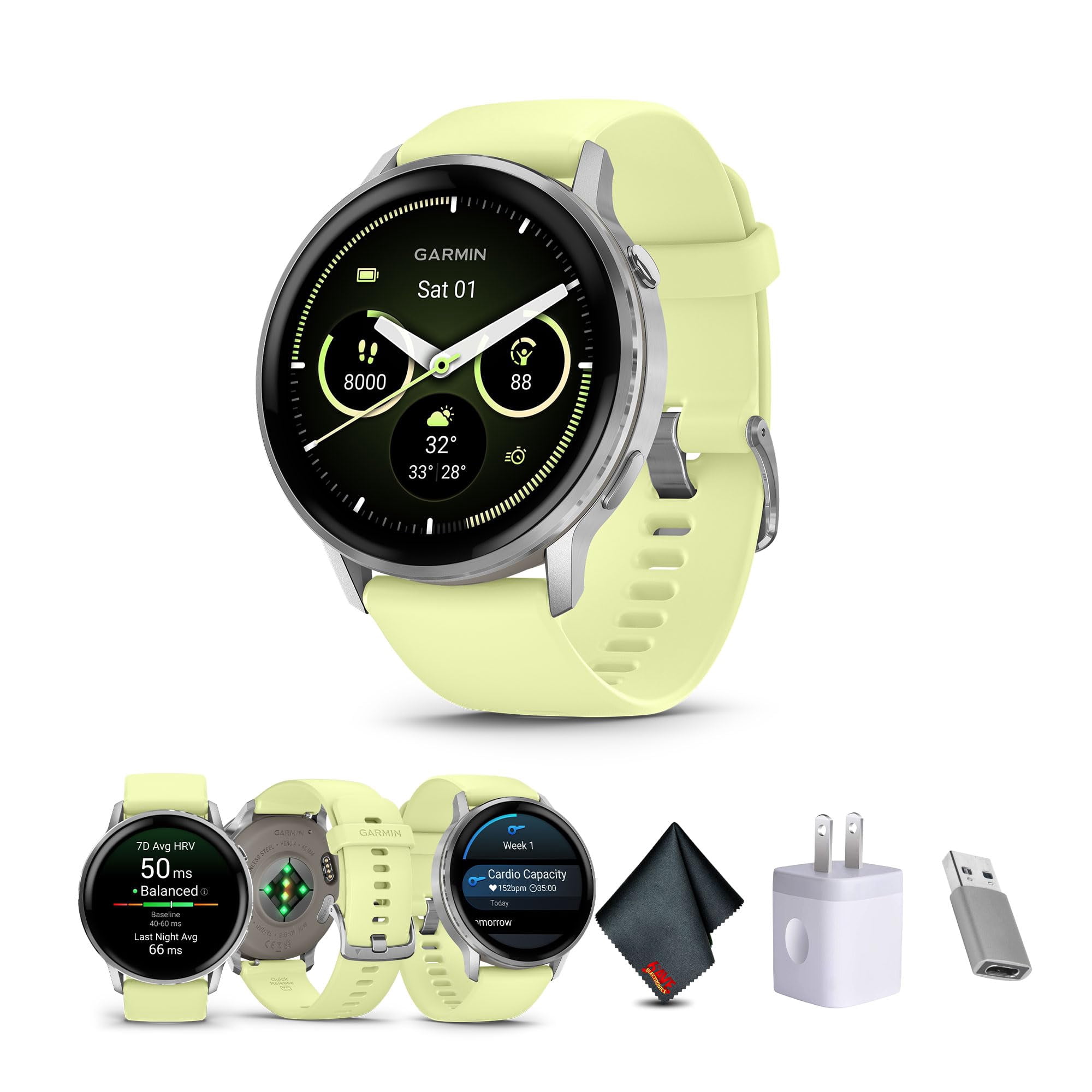 Garmin Venu 4 Smartwatch Gps Fitness De 45 Mm, Plateado Y Citron