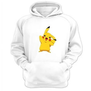 Genérico - Polerón Canguro Pikachú Blanco Talla S Unisex