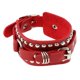 thumbnail image 5 of Pulsera de cuero ajustable punk brazalete ancho para los hombres, mujeres, rojo, 5 of 5