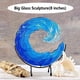 thumbnail image 3 of Escultura de ola oceánica, adornos de olas azules, arte oceánico para decoración de escritorio, 3 of 8