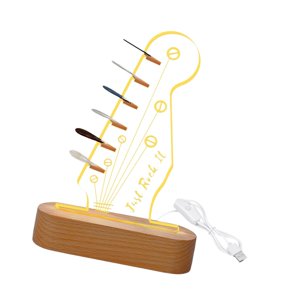 Bothyi - Práctico Soporte Para Púas De Guitarra Iluminado, Regalo Musical Para Guitarristas Con Base De Madera