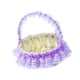 thumbnail image 2 of Cesta de flores para boda, cestas tejidas, portátil, hermosa cesta de flores para niña, de mano, para fiestas, bodas, eventos y ocasiones especiales. Púrpura, 2 of 5