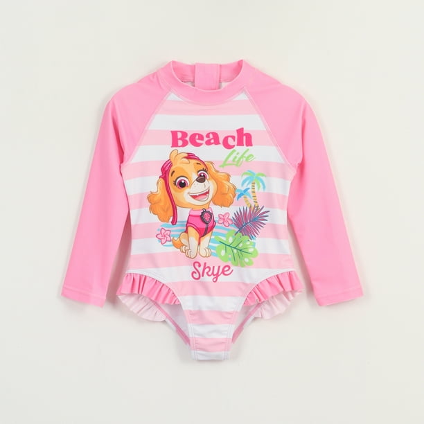 Paw Patrol Traje De Baño 2 Piezas Para Niño - Camiseta UV Con Cremallera Y Pantalón Elástico - Chase, Marshall Y Rubble
