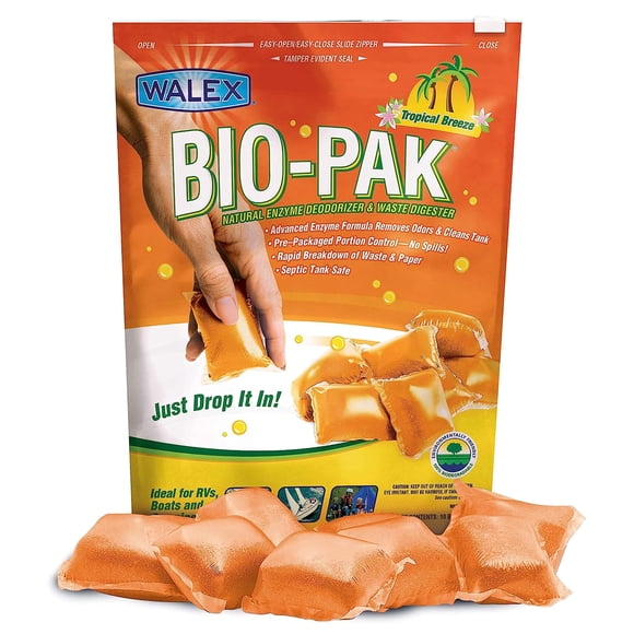 Desodorizante Walex Bio-Pak Black para tanques de almacenamiento, paquete de 10