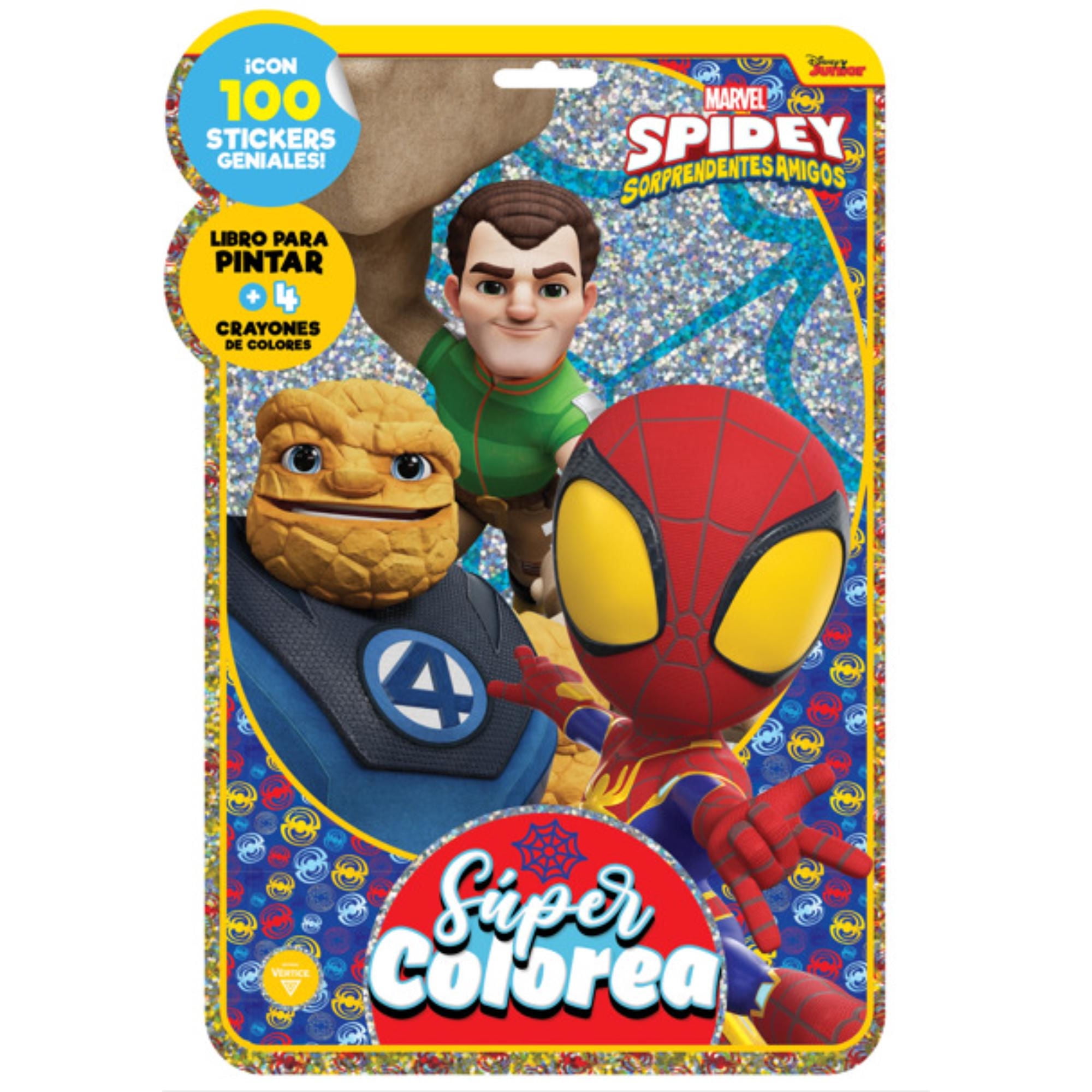 Libro Para Pintar + 4 Crayones Spidey & Friends Vertice