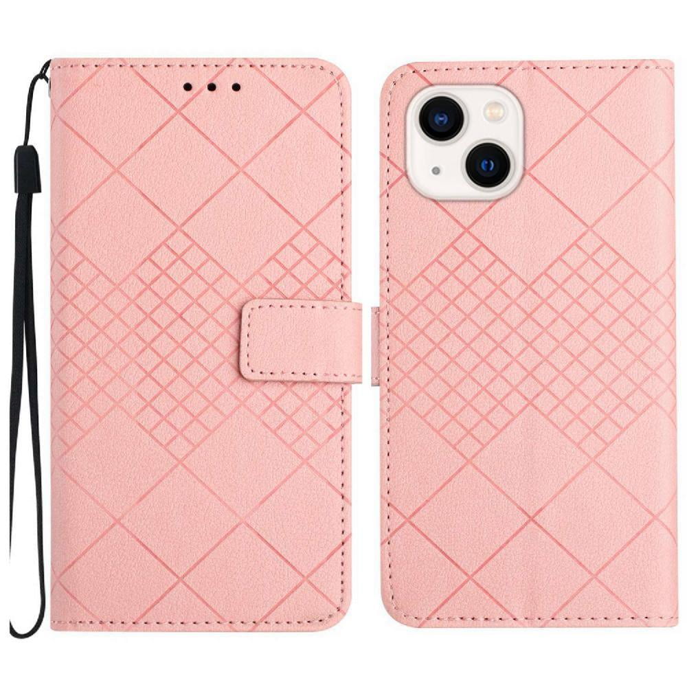 Foxdock - Funda Tipo Cartera Para Iphone 14 Con Soporte Y Correa, Interior Tpu Antirrayas Rosa