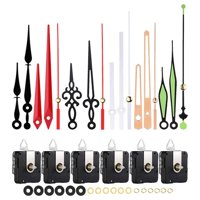 Magideal - 6 Juego De Mecanismo De Reloj Colgante, Mecanismo De Movimiento De Reloj De Pared Diy, Piezas De Reparación Para El Hogar Con Manos Para Reemplazo De Eje 13Mm Rosca 5Mm