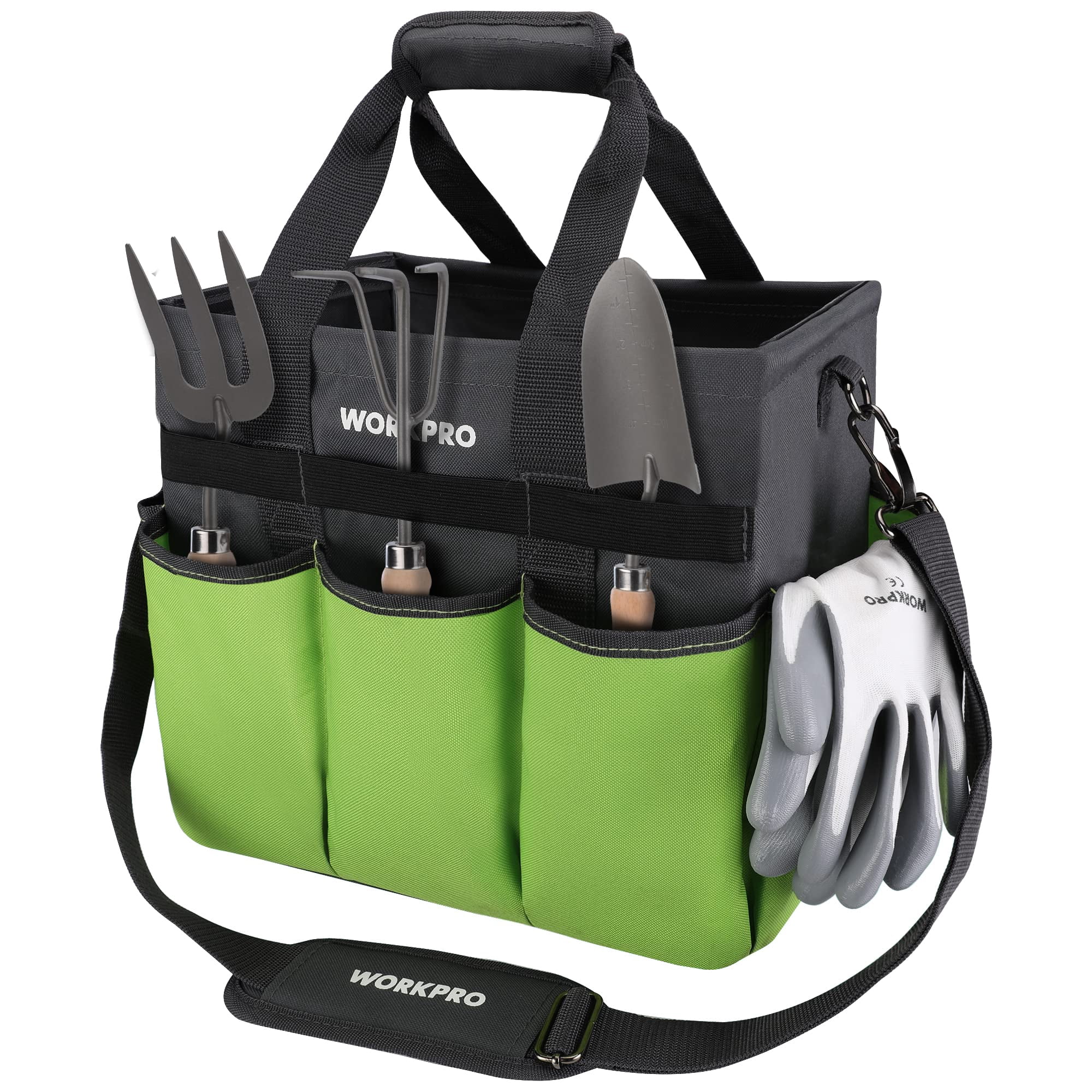 Workpro - Organizador De Bolsas Para Herramientas De Jardín Heavy Duty Con 10 Bolsillos