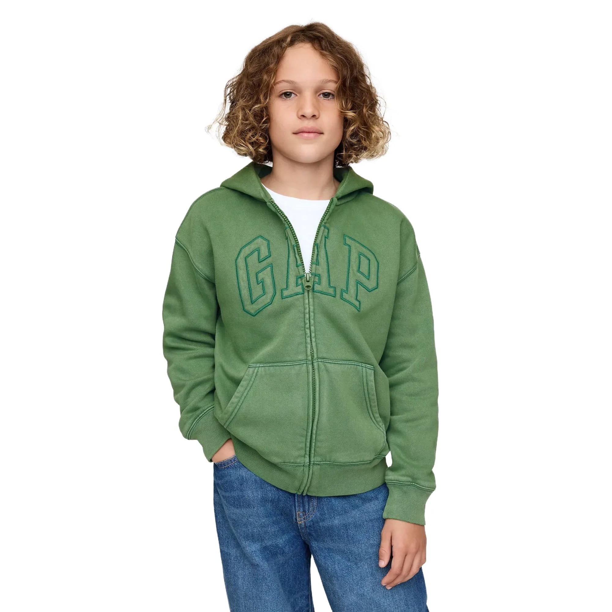 Sudadera Con Capucha Con Cierre Completo Y Logo Para Niños Gap Verde Gables Xxl
