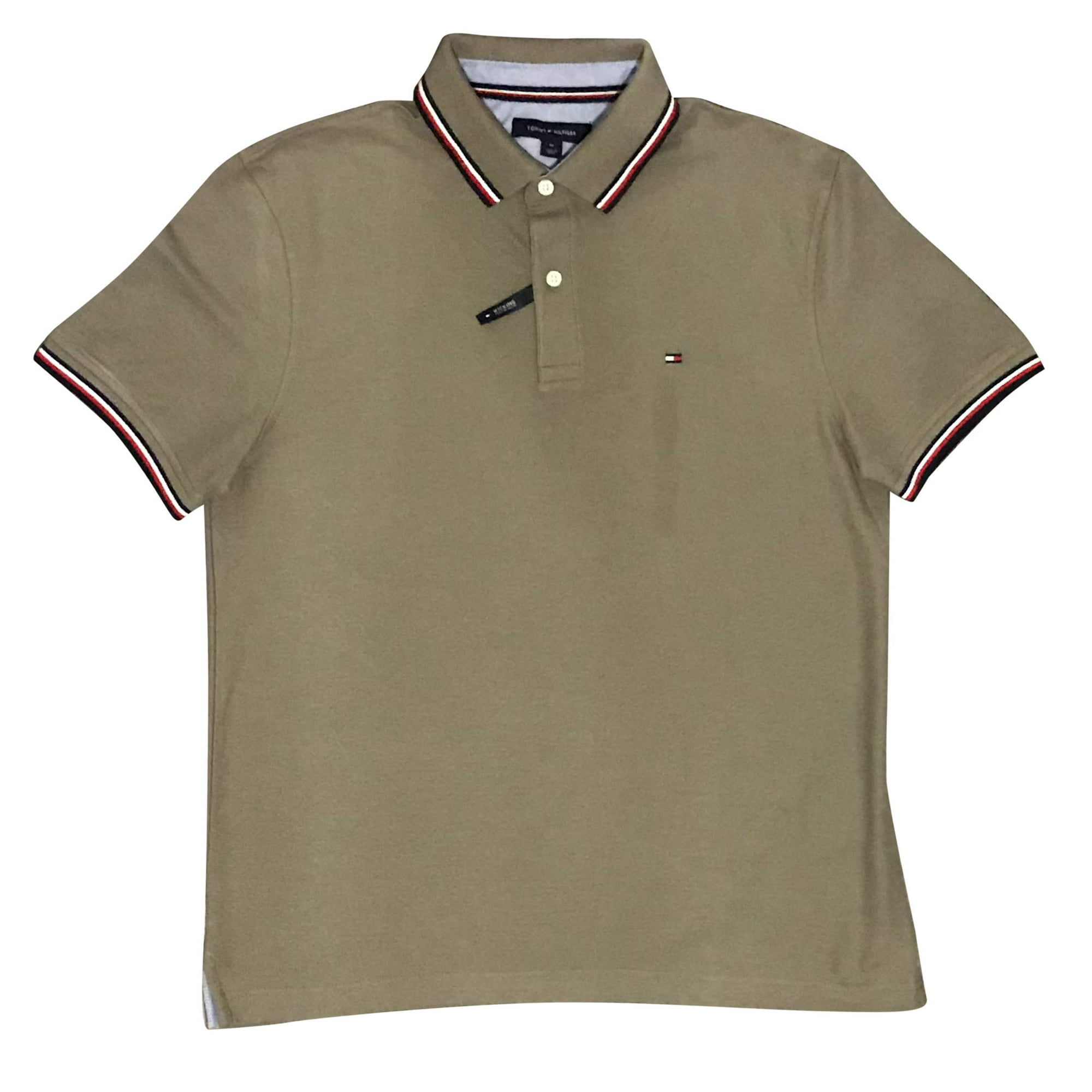 Polo Tommy Hilfiger Con Cuello A Rayas Para Hombre, Color Verde, Talla S