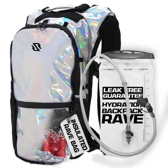 Mochila de hidratación holográfica RaveRunner de 2 L, a prueba de fugas