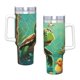 thumbnail image 4 of Bebé Tortuga Vaso aislado de acero inoxidable con asa, diseño temático, regalo para familia, amigos y fans; incluye pajita y encaja en el portavasos estándar, 40 oz, 4 of 6