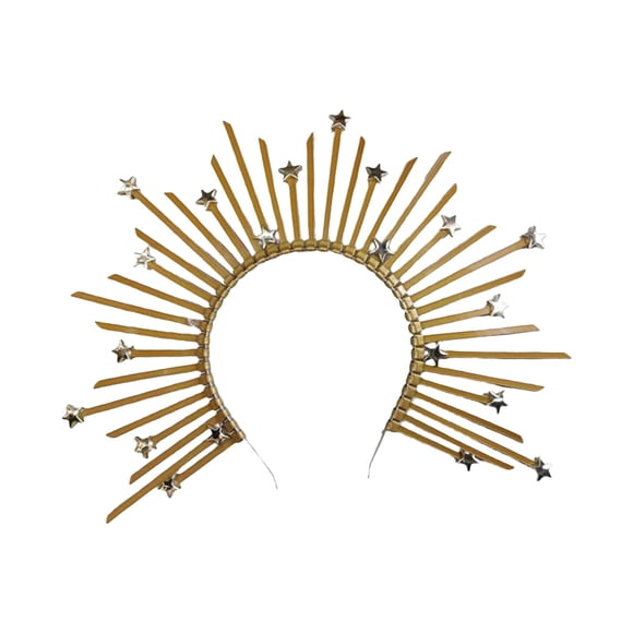 Halo Crown Headpiece Goddess Headband Para Boda Nupcial Puesta En Escena Pentagrama