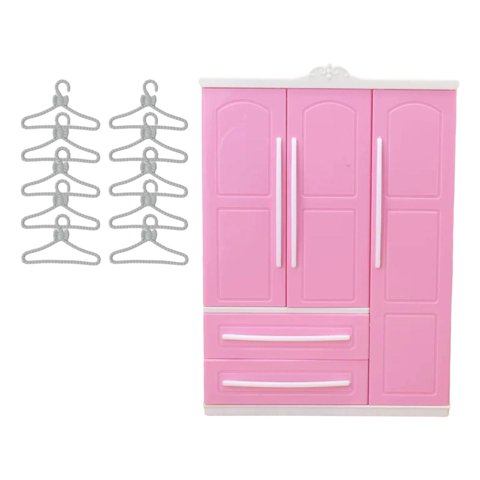 Magideal - Armario Para Muñecas, Muebles En Miniatura Para Muñecas, Accesorios Para Casa De Muñecas, Encantador Con 10 Perchas, Regalos De Valentín Para Niño Estilo B