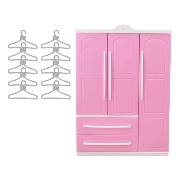 Armario Para Muñecas Que Se Puede Abrir, Accesorios Para Casa De Muñecas, Encantador Con Percha De Tela, Estilo B