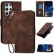 thumbnail image 1 of Funda Flip Premium Fibra de Carbono para Samsung Galaxy S22 Ultra con Soporte y Cierre Marrón, 1 of 6