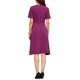 thumbnail image 3 of INSPIRE CHIC Vestido de mujer con ribete de tweed y bolsillos, cuello en V, manga corta, línea A, talla S, púrpura rojo, 3 of 5