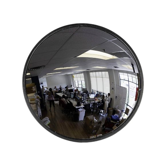 Metalizadores convexos con visión de espejo para interiores, 12 cm, acrílico, color negro