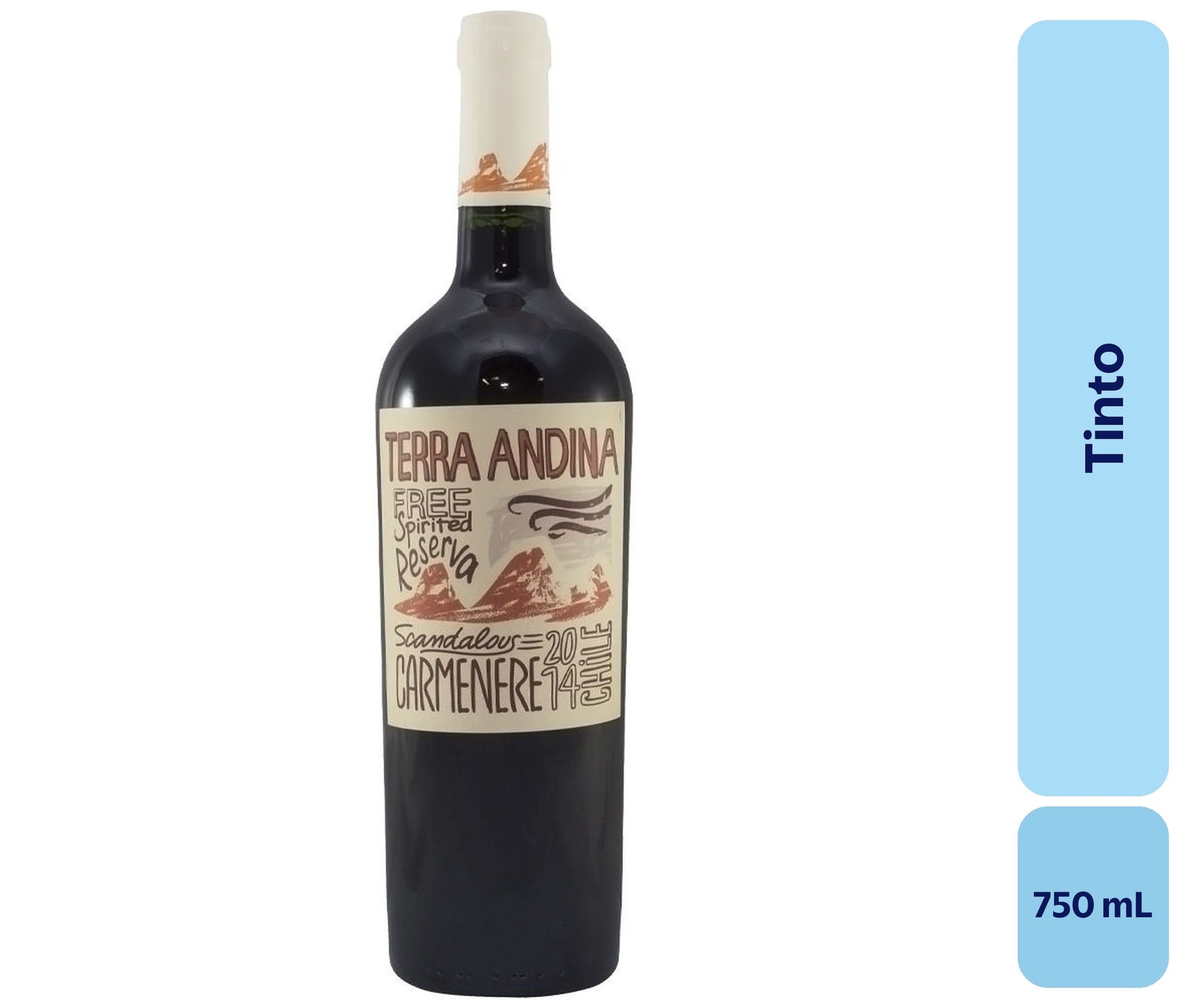 Vino Carménère Botella 750 mL Terra Andina